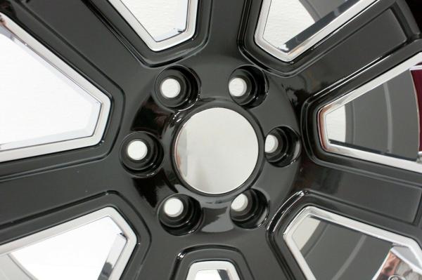 Chrome Inserts 24x10 Replica Wheels 5660 Silverado GMC Yukon Black Rims
