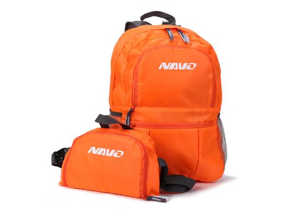 Orange 300D Polyester Backpack Foldable Laptop Backpack With Zipper Front
