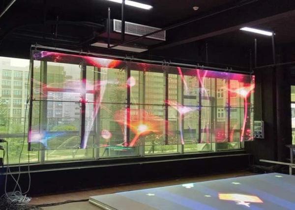 P3.9-7.8 Flexible Led Curtain Display , Transparent Led Video Wall 160°/160° Viewing Angle
