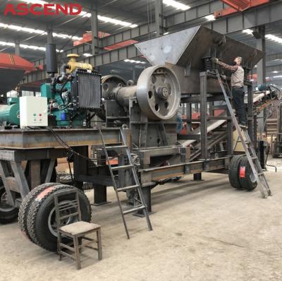 Móbil agregado do triturador de maxila do motor diesel da pedra da rocha que esmaga o PE 250x400 da planta