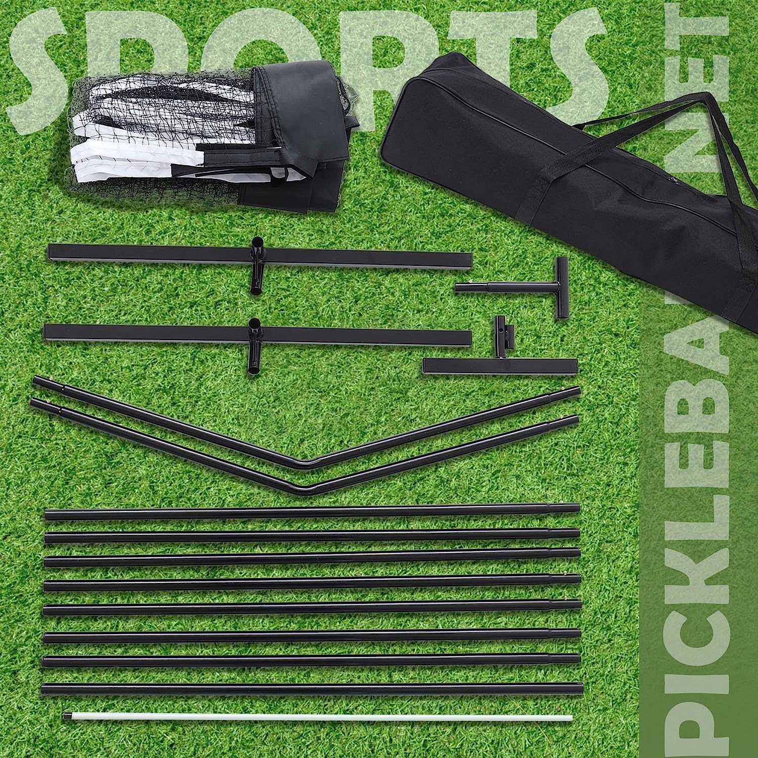 Portable, Detachable Mobile Tennis and Pickleball Training Net Set Includes Carry Bag for Indoor Outdoor