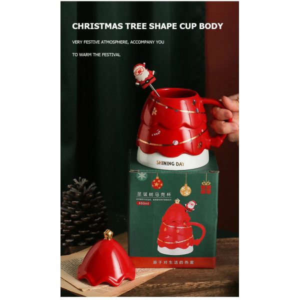 Christmas tree creative water sublimation cup ceramic mug coffee high-value couple sublimation cup