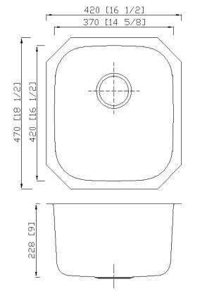 18'' Single Bowl Sink Stainless Steel , Single Bowl Sink Unit For Kitchen