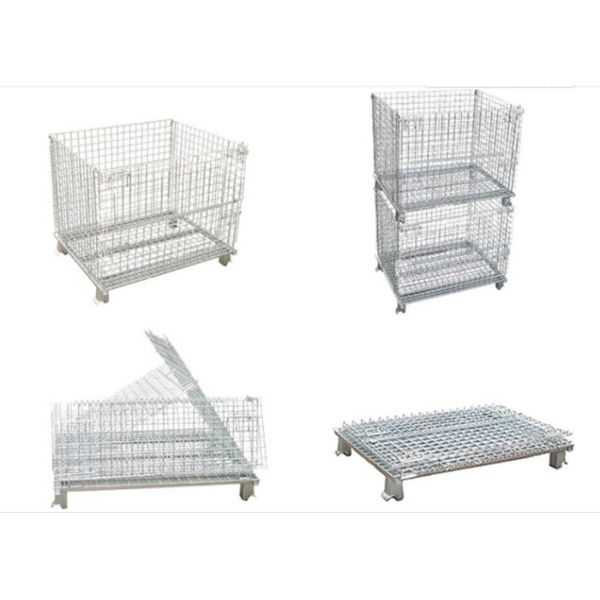 800kg Foldable Mesh Container , Galvanized Iron Wire Mesh For Warehouse / Workshop