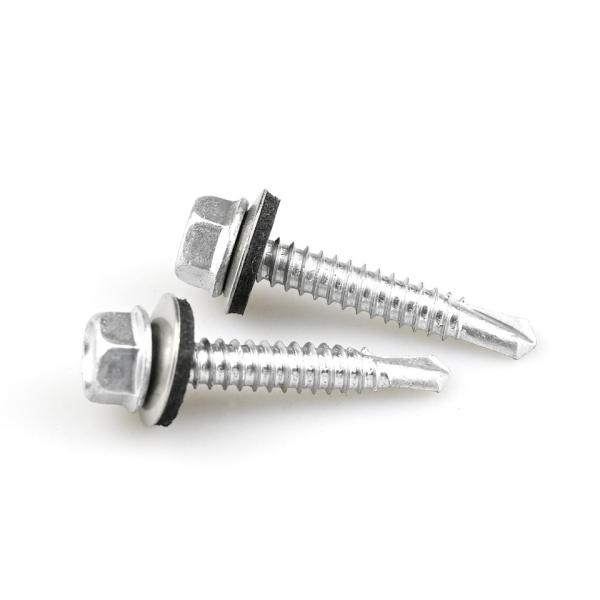 Payment Term T/T A4 Stainless Steel Hex Head Bimetallic ST6.3 Self Drilling Screw Epdm Washer For Roofing Plate