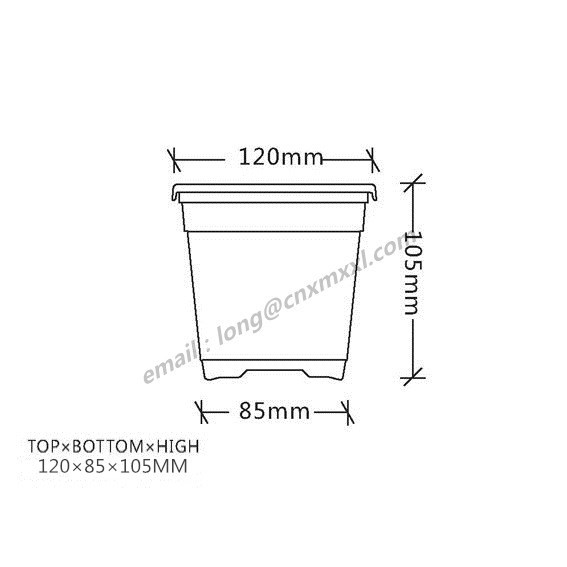 Пластиковые баки питомника цветка орхидеи гидропоники баков питомника цветочного горшка 1gallon