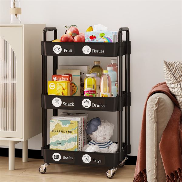 Three-layer Kitchen Rotating Shelving for Multifunctional Vegetable and Fruit Storage