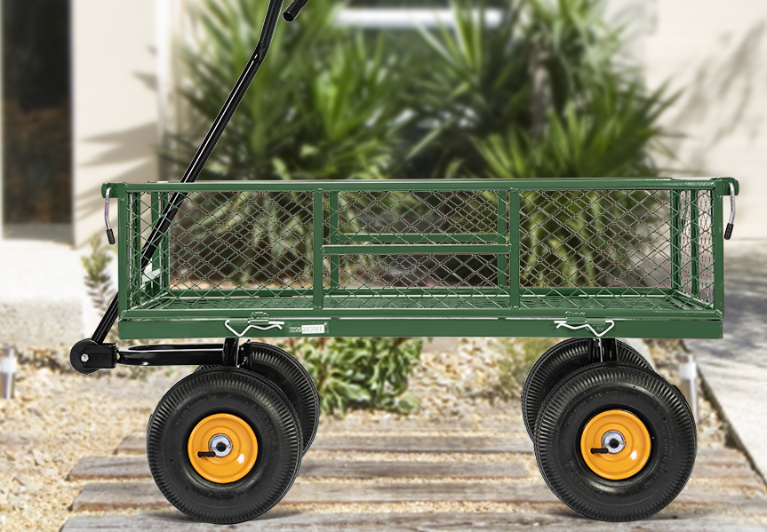 Outdoor Garden Heavy Duty Utility Portable Large Capacity Camping Collapsible Wagon Cart With All-Terrain Wheels