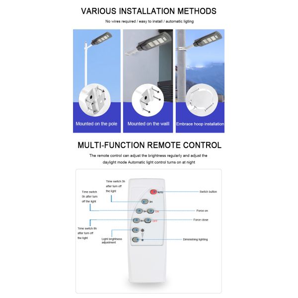 IP65 Dusk To Dawn Waterproof Solar LED Street Lights 80pcs Outdoor