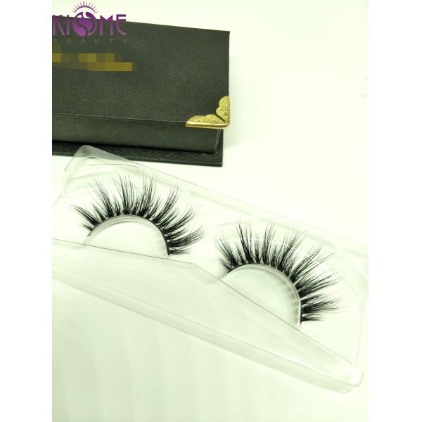 Cruelty - Free Real Mink Individual Lashes Clear Band For Party Makeup D006