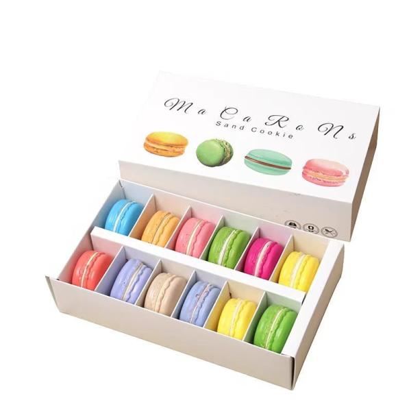 White Custom Macaron Packaging Boxes , Versatile Donut Packaging Box With Clear Display Window