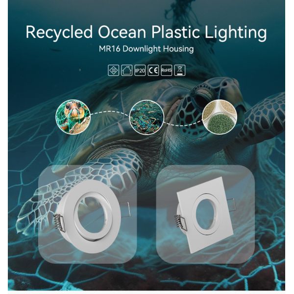 Square Anti Glare MR16 Downlight Housing Ocean Bound Recessed Light Housing