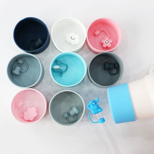 Силиконовые крышки бутылки Бутылки для воды Овала 7,5 см 40 унций Противоскользнущая защитная рукава Нижняя рукава Чашечная крышка Аксессуары