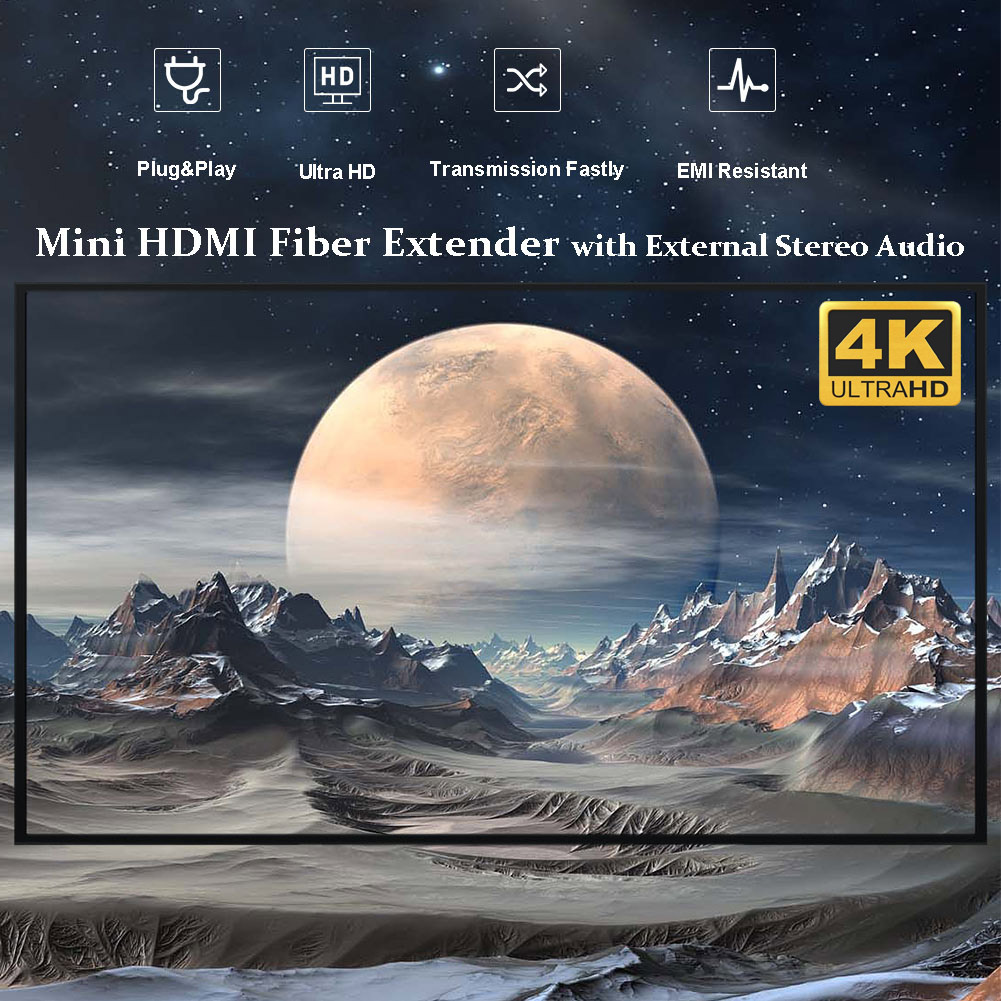 Мини наполнитель волокна 4K HDMI с типом потребляемой мощностью RS232 5VDC c