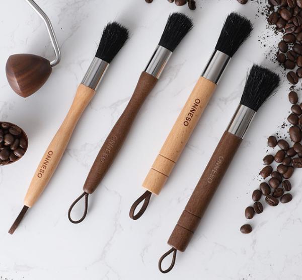Coffee Machine Brush Coffee Accessories Cleaning Brush Barista Brush for Coffee Grinder and Espresso Machine with Natural Hair