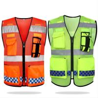 vestes oranges légères de réflecteur de gilet réfléchissant de sécurité du travailleur de la construction 120gsm