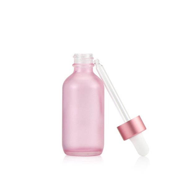 Semi Transparent Blue Pink Glass Dropper Empty Essential Oil Bottle 30ml