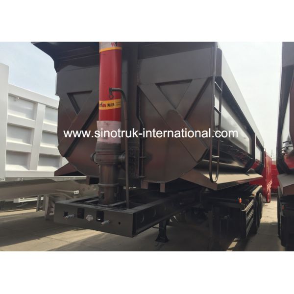 #50 #90 Wheel Flatbed Semi Trailer Truck , 3 Axle Semi Trailer Heavy Loading