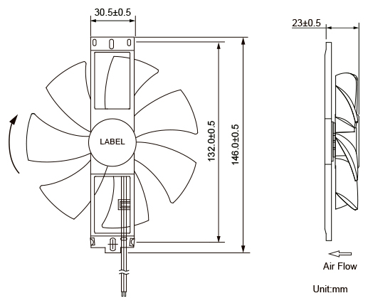 Bladeless 12025 DC Bracket Cooling Fan 110x23mm Plastic Material
