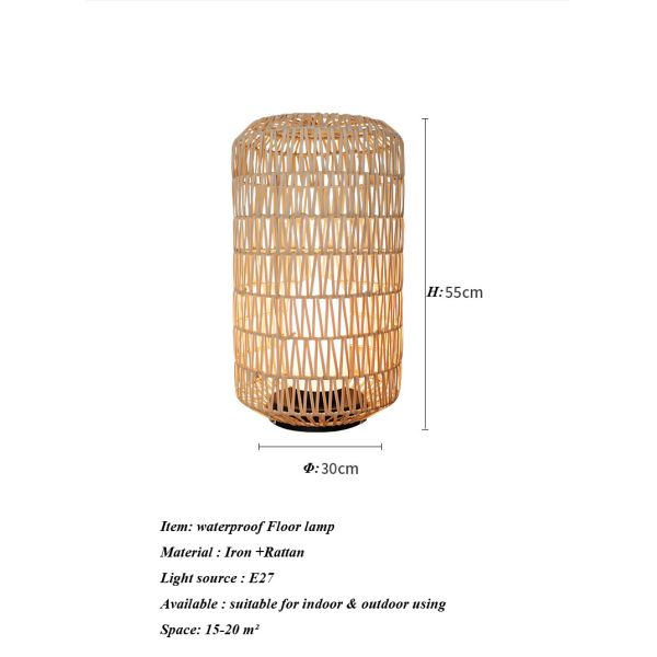 Outdoor Lawn Rattan Garden Lanterns Ip44 Water Resistant For Hotel