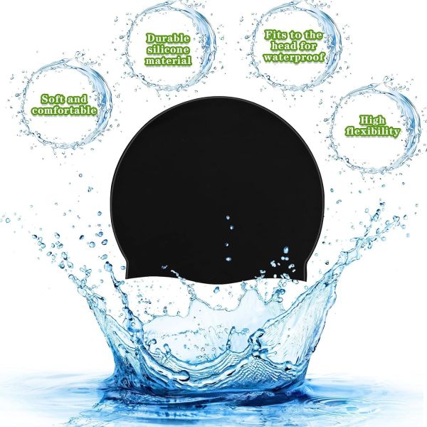 Men's and Ladies Swimming Caps Printed Silicone Waterproof Bubble Swim Hat