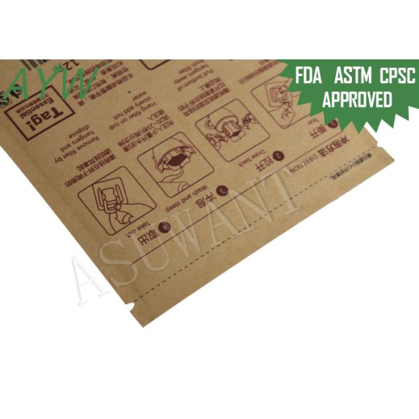 Естественная молния бумаги Брауна Крафт кладет запахи в мешки/барьер ультрафиолетового света с материалами качества еды