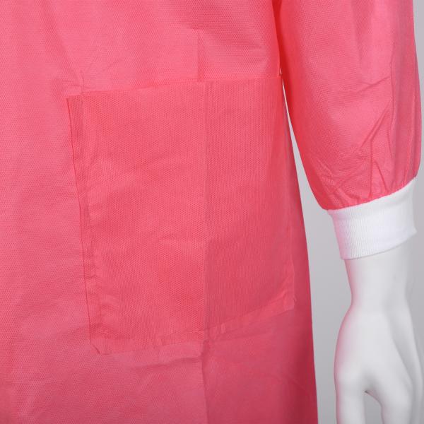 Disposable Lab Coat Nonwoven Lab Jackets with Knitted Collar and Cuff Lab uniform