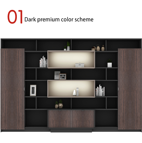 Boss's Office Back Cabinet Dark Luxury Fashion 5-Layer Document Cabinet Wooden Document Cabinet President's Office