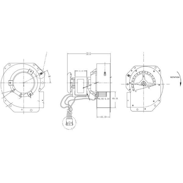 165/151W ventilador de soplador de convección de doble voltaje para estufa de pellets o chimenea