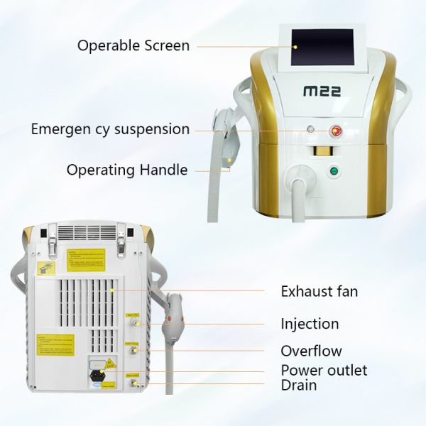 Белая машина 530nm 100W удаления волос 430nm IPL