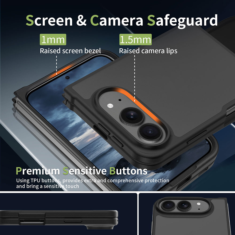 Transparent Matte Finish Shockproof TPU+PC Phone Case for 18 Fold 2026 Two Pieces Support Custom Logo OEM
