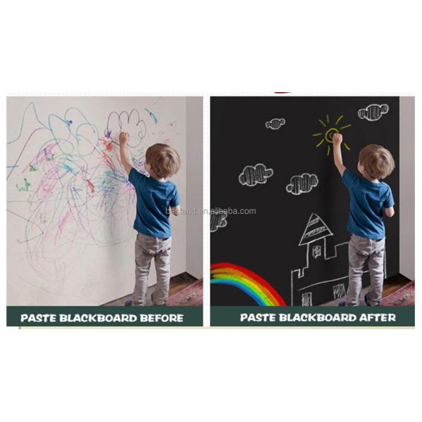 60cm*1.2m Autocollant pour murs en carton de chaux amovible Green Blackboard Autocollant en vinyle