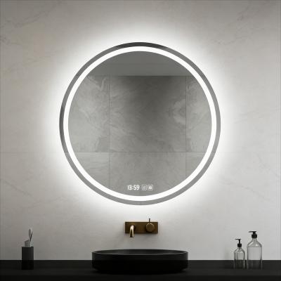 Smart Round LED Bathroom Mirror with Defogging Wall Hanging Anti-Fog Touch Simple Modern Design