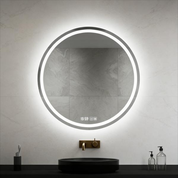 Smart Round LED Bathroom Mirror with Defogging Wall Hanging Anti-Fog Touch Simple Modern Design