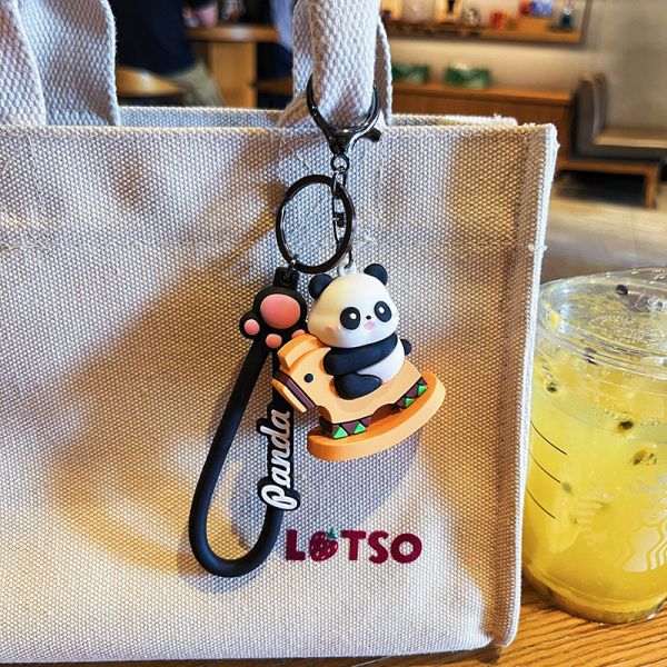 30g Lightweight Cute Cartoon Panda Keychain Pendant for Kids' Handbags Christmas Gifts