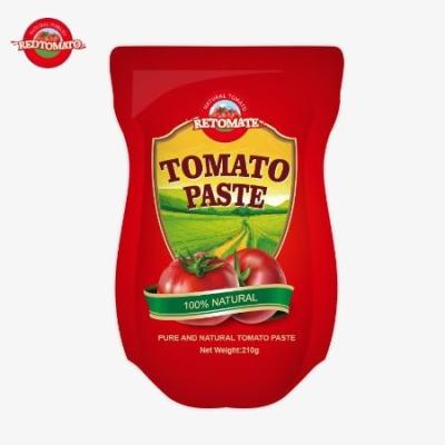 210g In Stand Up Sachet Tomato Paste Is Manufactured In Compliance With ISO HACCP BRC And FDA Production Standards