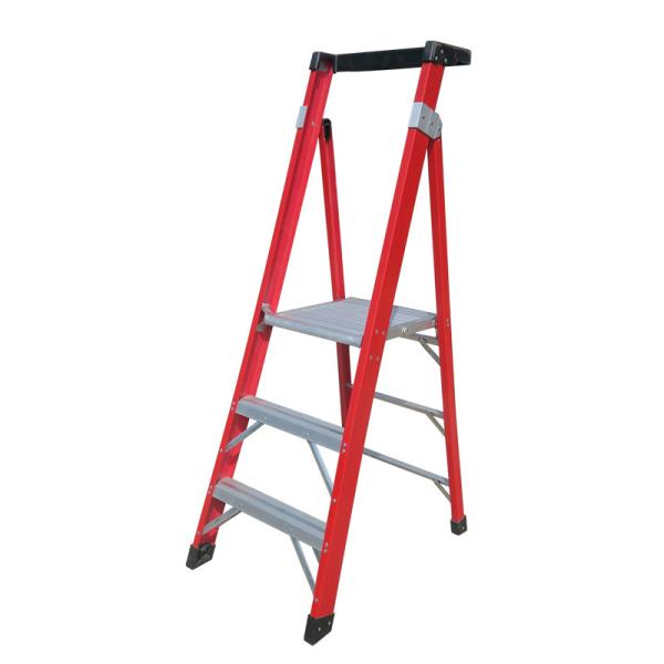 Industrial  5' Fiberglass Step Ladder ANSI GR1A Easy To Open And Close
