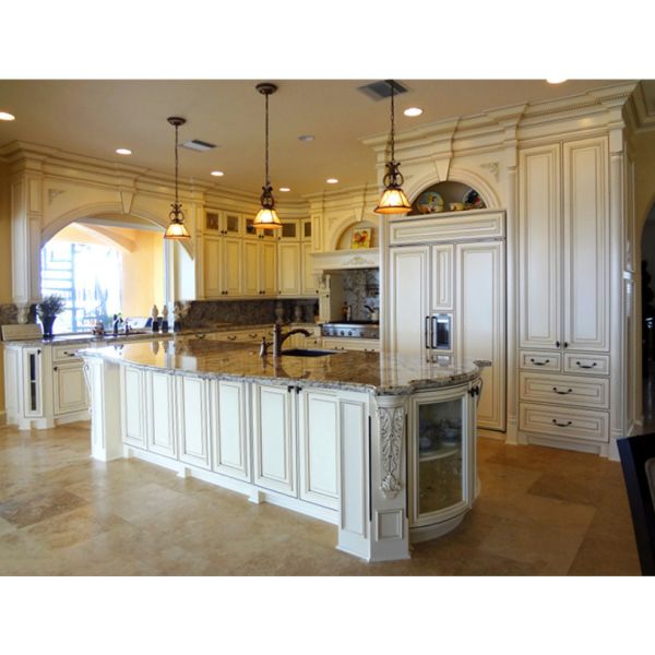 Custom White Wooden Kitchen Island  Cabinets Solid Plywood Kitchen Cabinets