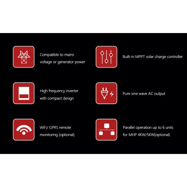 OEM soportado Amosolar 5kw 48v Sistema solar fuera de la red con Wifi y cargador Mppt 13KG