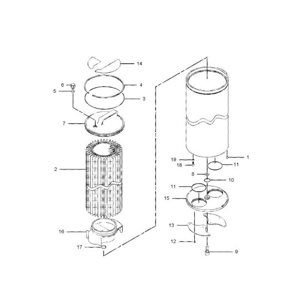 Неподдельный фильтр передачи гусеницы 126-2081 запасных частей экскаватора, в запасе.
