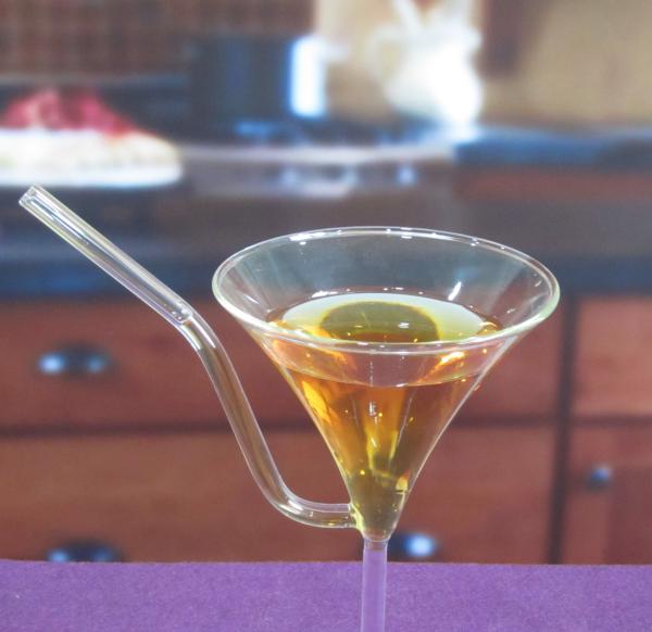 Vidros de cocktail do vintage do Borosilicate com palha