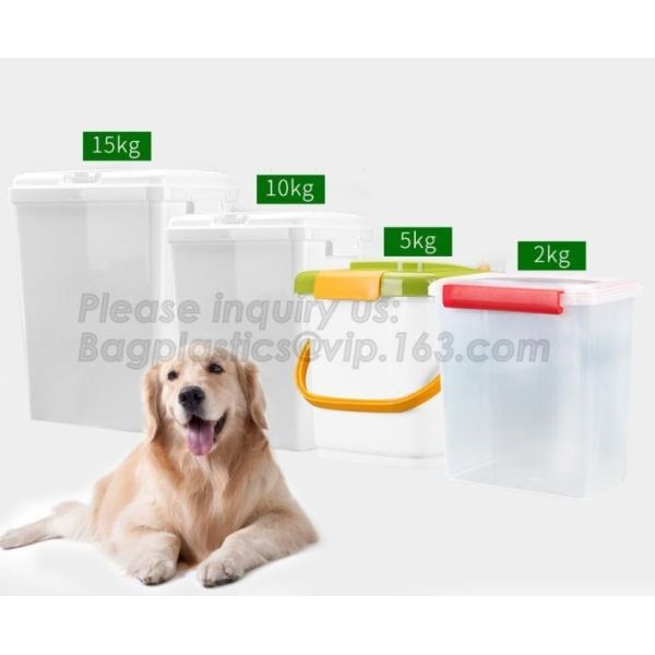 Dog Food Storage Container Large Airtight PET Food Container Measuring Cup 19lb/33qt Plastic Cat Dog Treat Containe