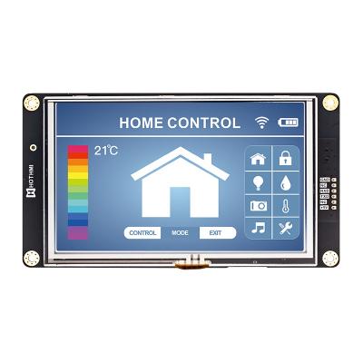 5 painel de exposição de série esperto do módulo da tela 800x480 UART TFT LCD da polegada com toque Resistive