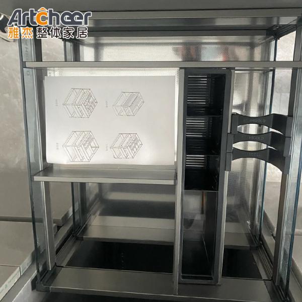 Hotel Design Luxury Kitchen Furniture with Quartz Stone Table Top of E1 Material Grade