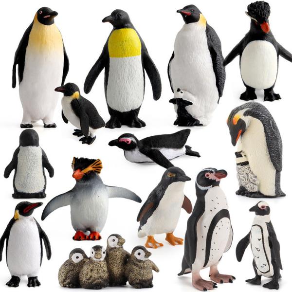 14 PCS Plastic Cute Penguin Figurines Non-toxic Cake Topper Decoration