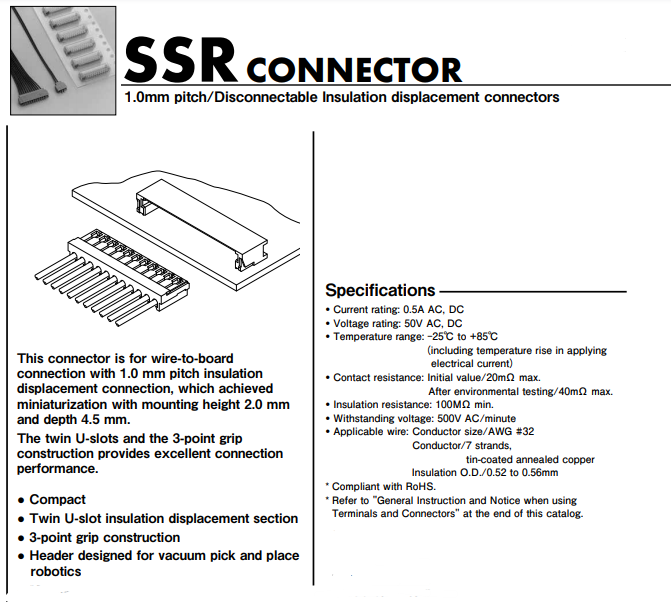 датчик проводки AWG30 провода тангажа IDC 1.0mm с соединителем JST SSR IDC