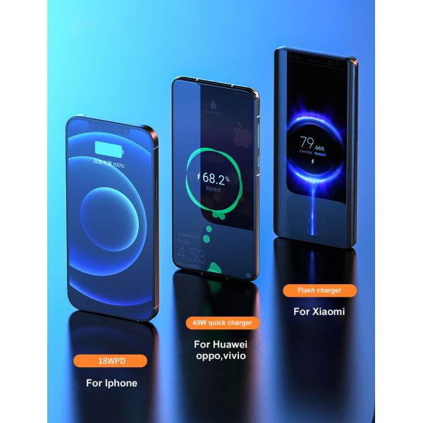 New Arrival 40w Led Battery Display Fast Chargering Portable Charger Power Bank 20000mah Quick Charge 3.0 Power Bank for Phone