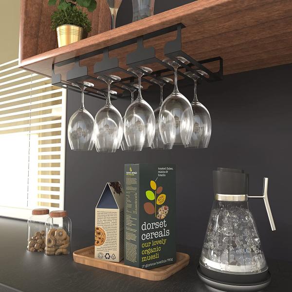 Alumínio liga de acabamento sob o armário Stemware Vitro porta-vidros de cozinha de armazenamento cabide