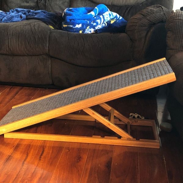 Zoopollo Wooden Folding Pet Ramps For Couch Bed Car Anti Slip Bed Ramp For Dogs