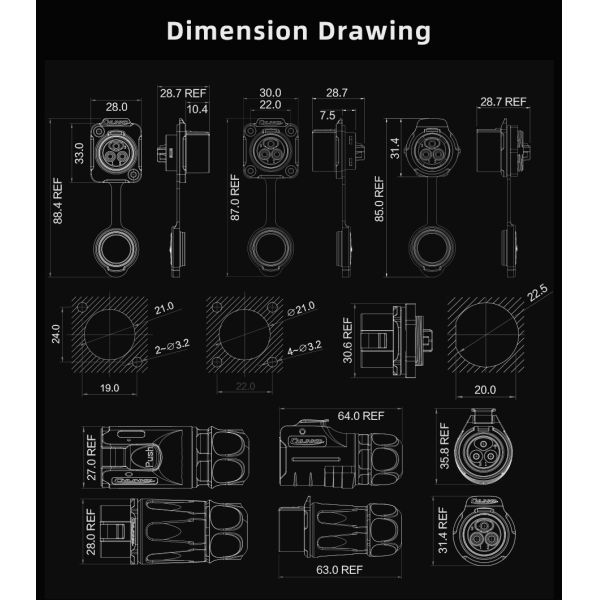 Cnlinko Connector Manufacturer LP20 M20 3 Pin IP68 Screw Type Pin Wiring Screw Wire Connector Electrical